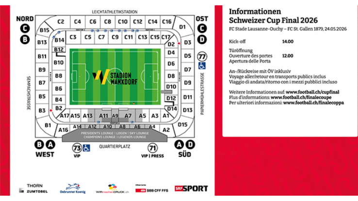 Schweizer Cup Final Stadionplan